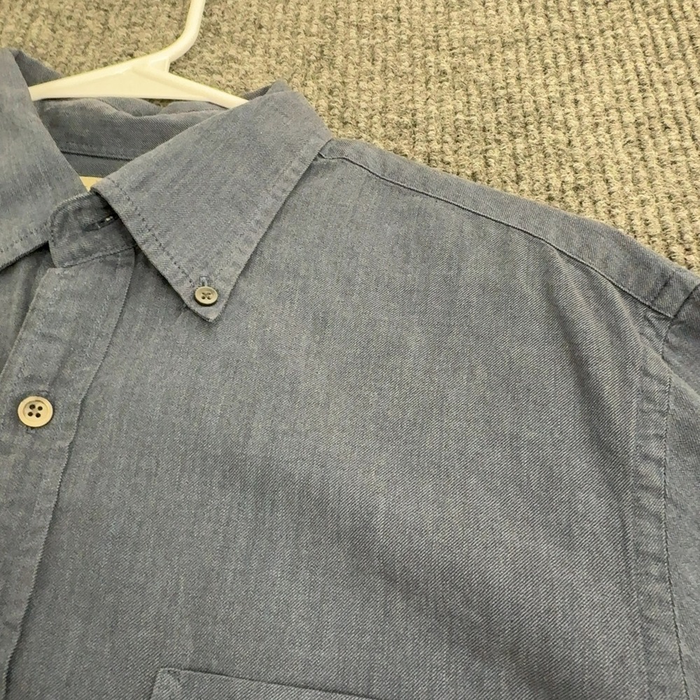 J Crew Button Up Shirt Mens M Blue Cotton Long Sleeve Casual Workwear